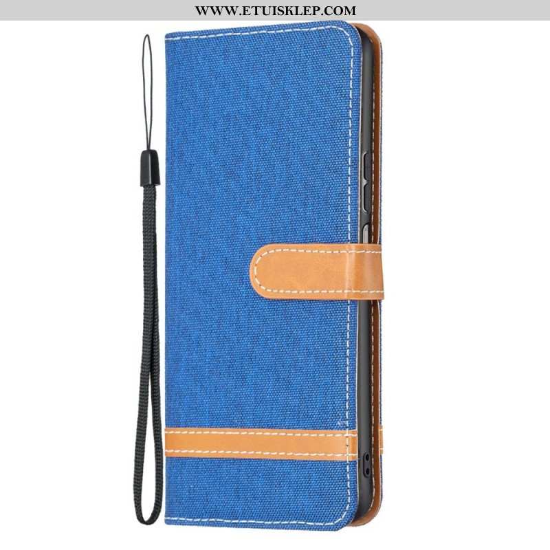 Etui Folio do Samsung Galaxy M23 5G Tkanina Z Paskiem